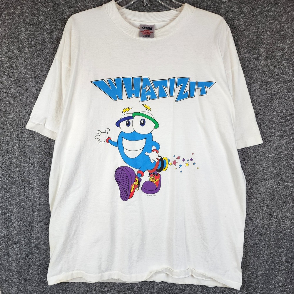 Atlanta 1996 T-Shirt Mens XL Whatizit Izzy White Olympic Games Oneita 1992 EUC